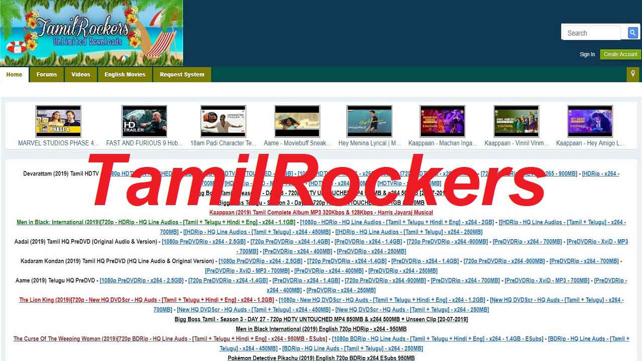 Tamilrockers website Download Tamil, Telugu, Malayalam and Hindi HD